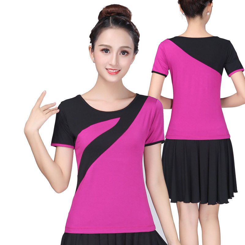 2019 square dance clothing jacket Color matching T-shirts Short sleeved suitin the Women's clothing/Boutique , Set/Student uniforms/Work uniforms , Career skirt suits  category - from Buy2taobao.com to provide professional Taobao agent buy service