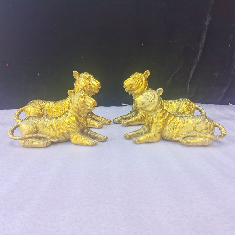 纯铜飞虎卧虎老虎生肖虎家居摆件
