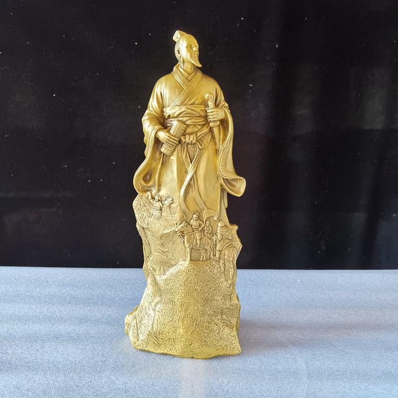 纯黄铜孙子像工艺品摆件