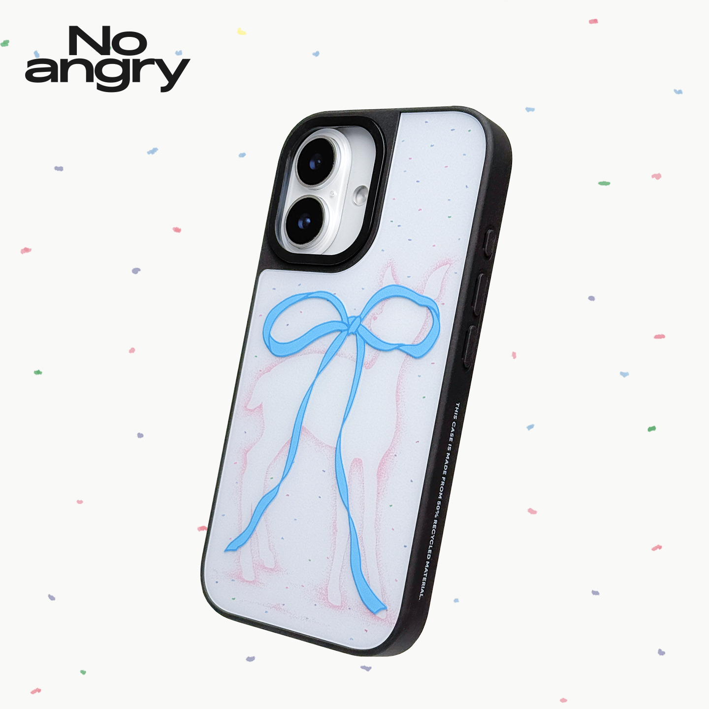 弗气新品《少女的鹿》蝴蝶结苹果15手机壳iphone16promax适用13全包14女16pro保护套ins风粉色蓝色磨砂防摔