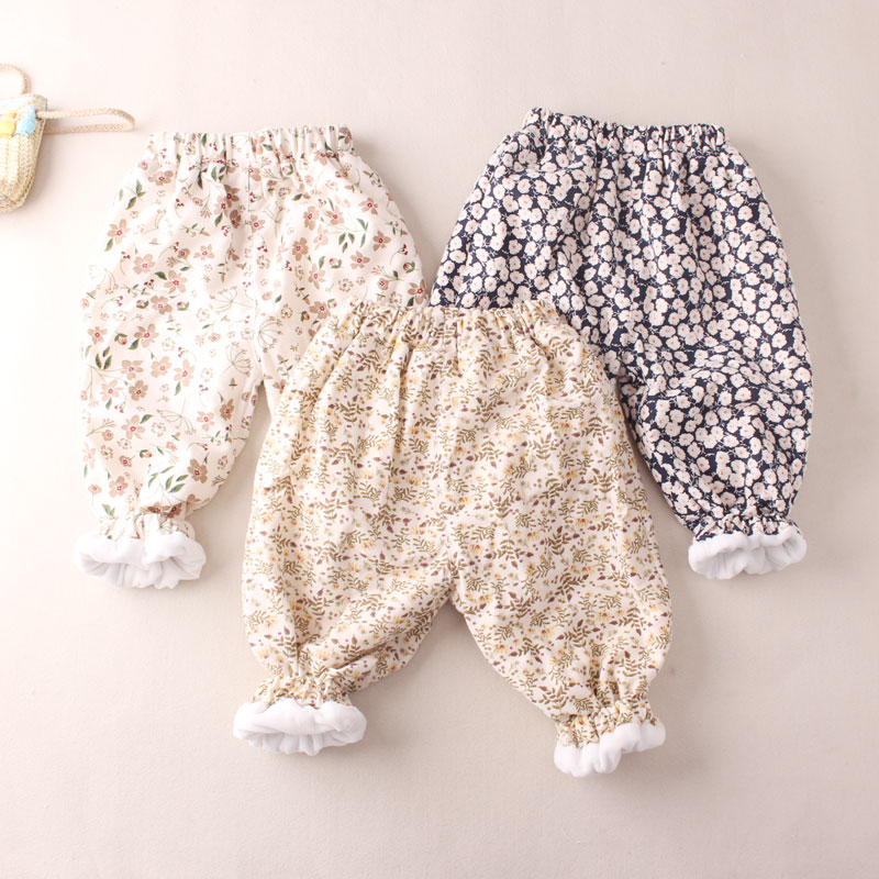 长裤纯棉布灯笼裤加绒细绒裤子