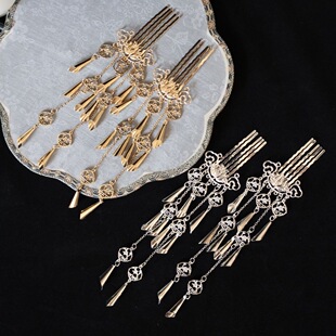 国风唐风银铃战国原创鬓发古风汉服发饰流苏头饰一步一响压鬓发簪