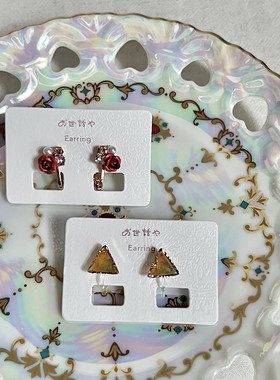 F.I / 日本日单 小玫瑰三角 无耳洞耳夹 仅一批