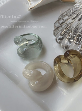 日系亚克力戒指ins扭结