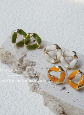 ）日杂感 复古简约通勤 扭结三角 日系925银耳钉/耳夹