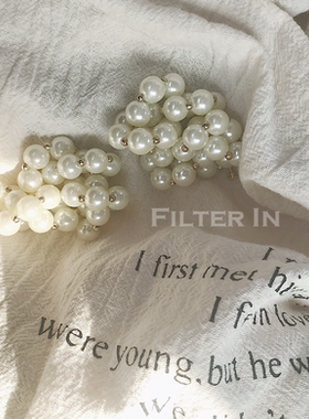 (半价清仓）有滤镜｜复古巴洛克Vintage重工珍珠串耳环耳夹