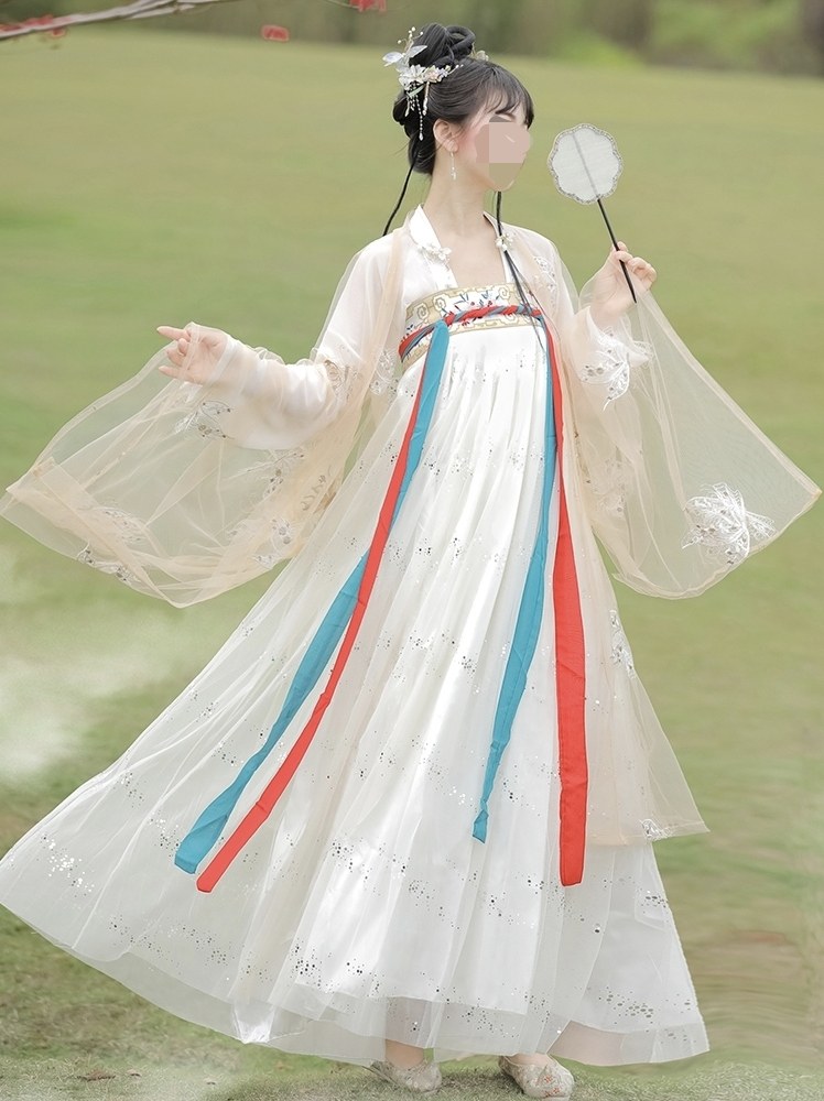 汉服女中国风古装仙气古风白菜价齐胸襦裙广袖流仙裙春日汉服租赁