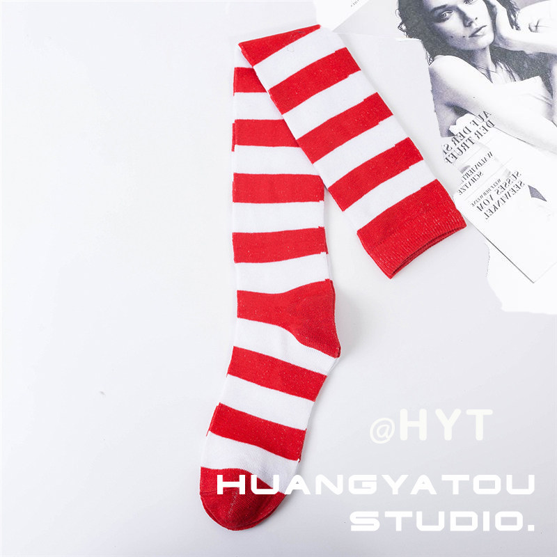 条纹袜jk堆堆袜女秋季千禧高筒