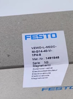 德国 FESTO费斯托 电磁阀 VZWD-L-M22C-M-G14-40-V-1P4-8 1491845