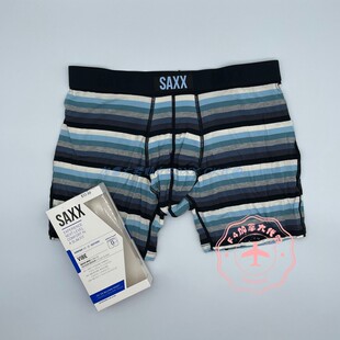 SAXX柔软VIBE粗条纹男士平角内裤中腰修身防潮速干爽蛋兜透气代购