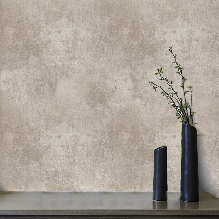 浅奶咖色壁布 米咖色墙布 复古怀旧木本素色客厅淡亚麻布纯色无缝