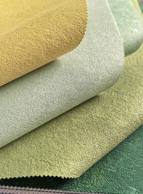 黄绿色无缝壁布高经色织压花艺术漆立体纹理高端别墅服装背景墙布