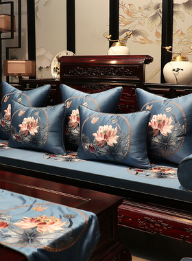 现代中式红木沙发垫古典实木家具坐垫罗汉床圈椅垫子靠背防滑定做