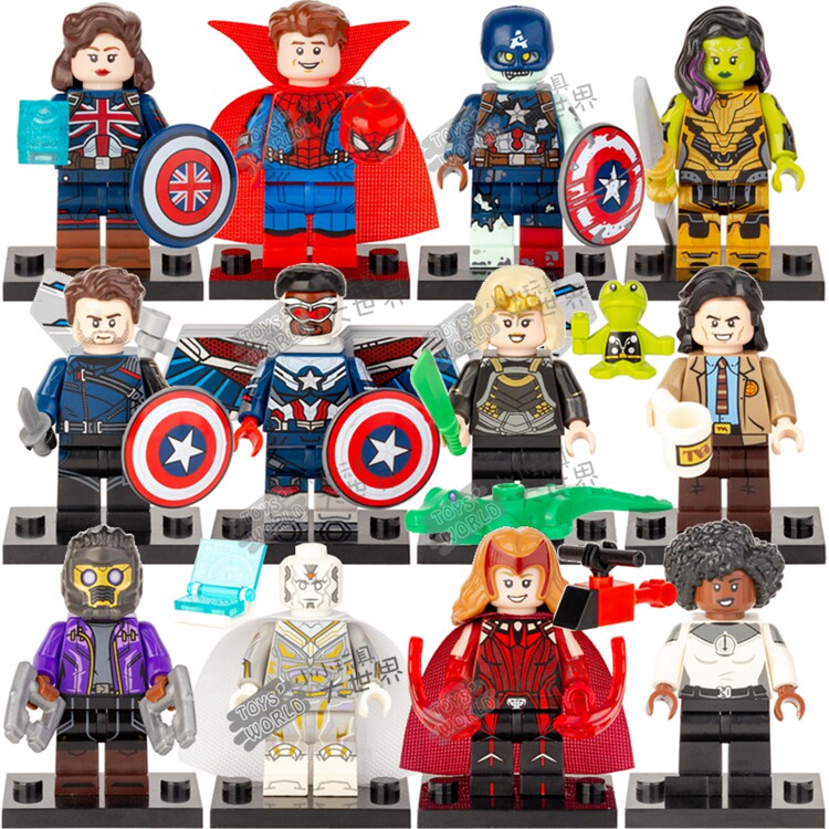兼容乐高漫威抽抽乐what if洛基星爵猎鹰美队拼装积木人仔pg8298