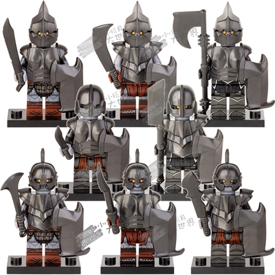 正品魔戒兽人拼装积木人仔