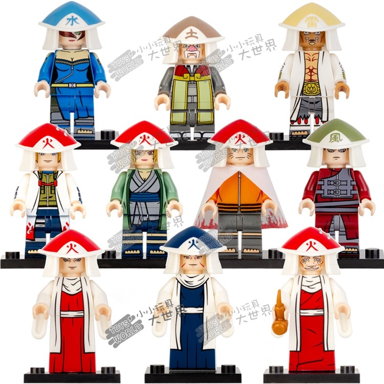 幻影忍者系列KDL810五影会谈我爱罗拼装积木人仔玩具