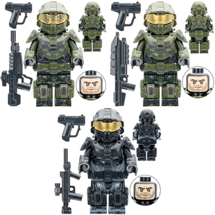 适用乐高光环光晕HALO士官长斯巴达第三方拼装积木人仔玩具T009