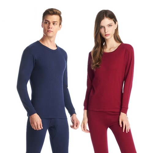 全棉男女圆领内衣套装