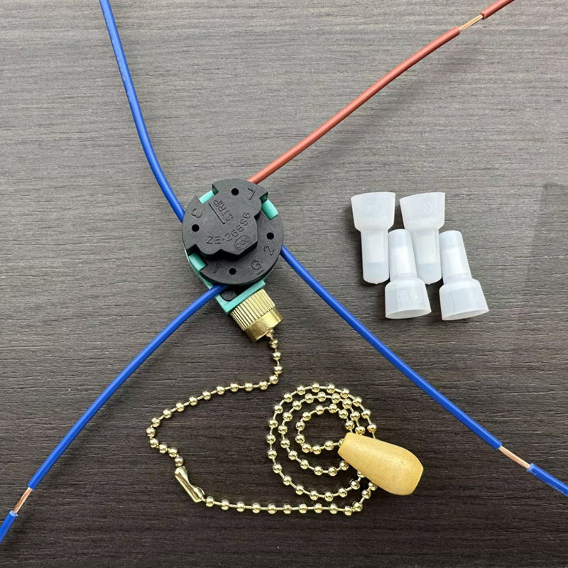带电线吊扇电风扇灯拉线开关 三档调档控制拉绳拉链调速开关268S6