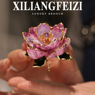 西凉妃子 原创设计高定系列服饰配饰胸针 国潮宫廷风牡丹花首饰品