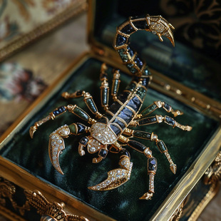 西凉妃子 轻奢欧美风蝎子胸针 精致低调配饰别针个性奢华蝎子胸针