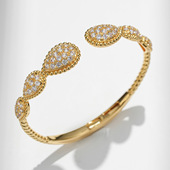 时尚 可调节手镯奢华铜锆石精致手环跨境饰品工厂批发 流行欧美时尚