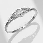 时尚 求婚礼物 流行宫廷风贵气宝石18K金手镯小众奢华高级手饰镯子