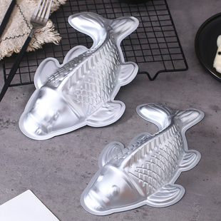 锦鲤鱼透明馒头模型八宝饭模具山楂糕鱼形年糕铝蒸模鸭血皮冻磨具