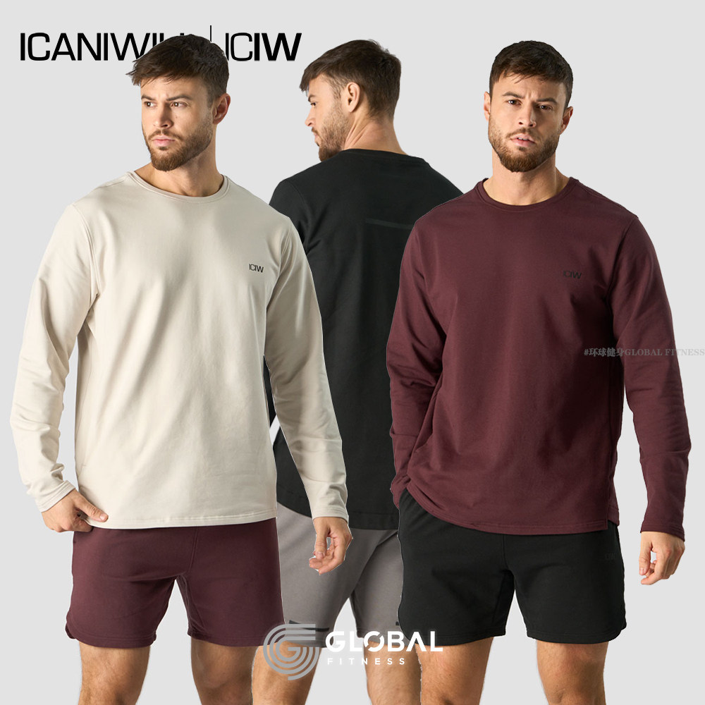 iciw stride sweatshirt肯威男子纯色轻暖运动休闲热身长袖卫衣帅