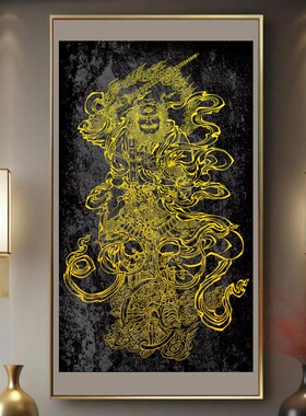 道家王灵官diy描金涂色画