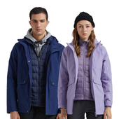 探拓冬季 防风保暖登山徒步旅行两件套 羽绒内胆冲锋衣男女式