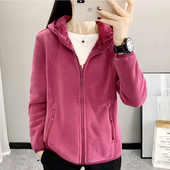 加厚抓绒衣女双面绒休闲连帽卫衣男羊羔绒保暖防寒外套摇粒绒开衫