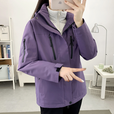 羽绒服女秋冬季新款白鸭绒时尚羽绒内胆冲锋衣宽松三合一防风外套