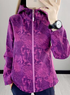 2115户外单层软壳衣女潮牌春秋季休闲保暖冲锋衣女士透气抓绒外套