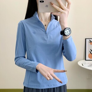 户外运动快干衣徒步运动登山服 探拓75D冰凉回弹速干t恤女立领短袖