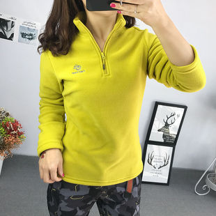 加厚保暖打底衫 探拓秋冬季 立领套头抓绒衣男女情侣户外登山服装