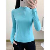 户外运动套指立领显瘦跑步健身上衣 薄款 春夏冰丝长袖 速干T恤女式