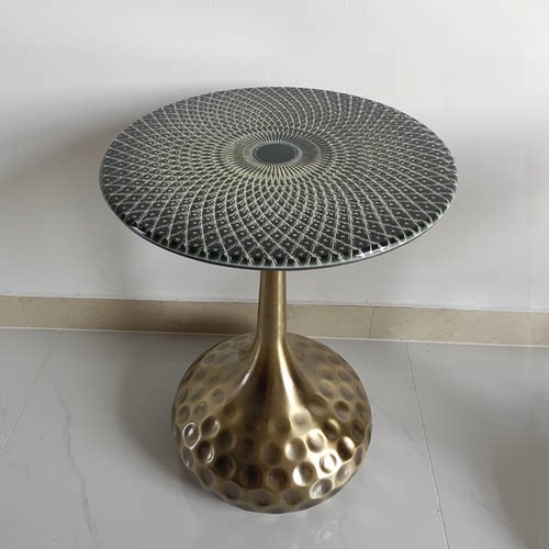 现代轻奢复古微晶石边几高端角几样板房天然艺术厂家直销茶几客厅