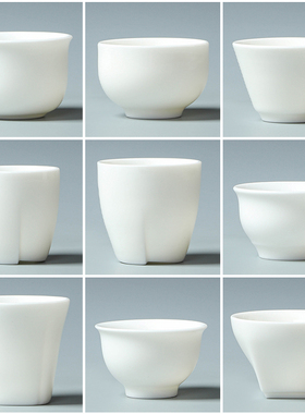 羊脂玉瓷客人杯德化高档白瓷茶杯品茗杯喝茶杯子公司LOGO礼品定制