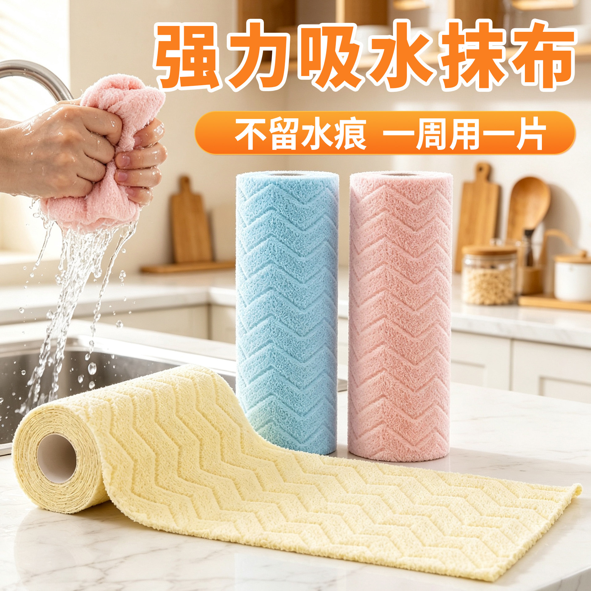 抹布吸水不掉毛家用一次性不易沾油洗碗布易清洁厨房专用周抛擦布