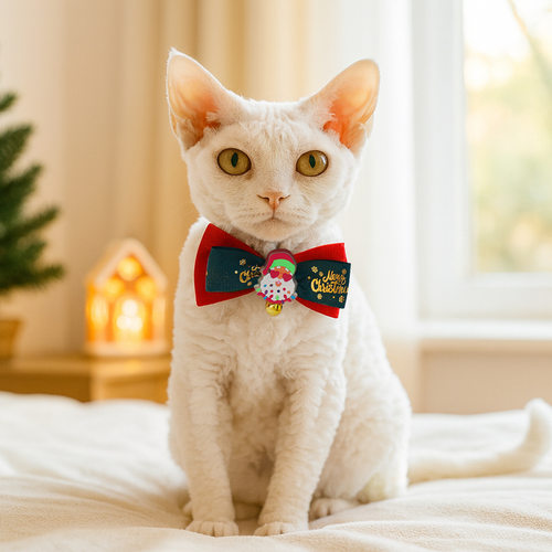 圣诞夜光铃铛蝴蝶结宠物项圈