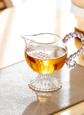 手工耐热玻璃公道杯茶海