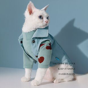 小狗猫咪衣服小型犬帅气牛仔衣打底衫 套装