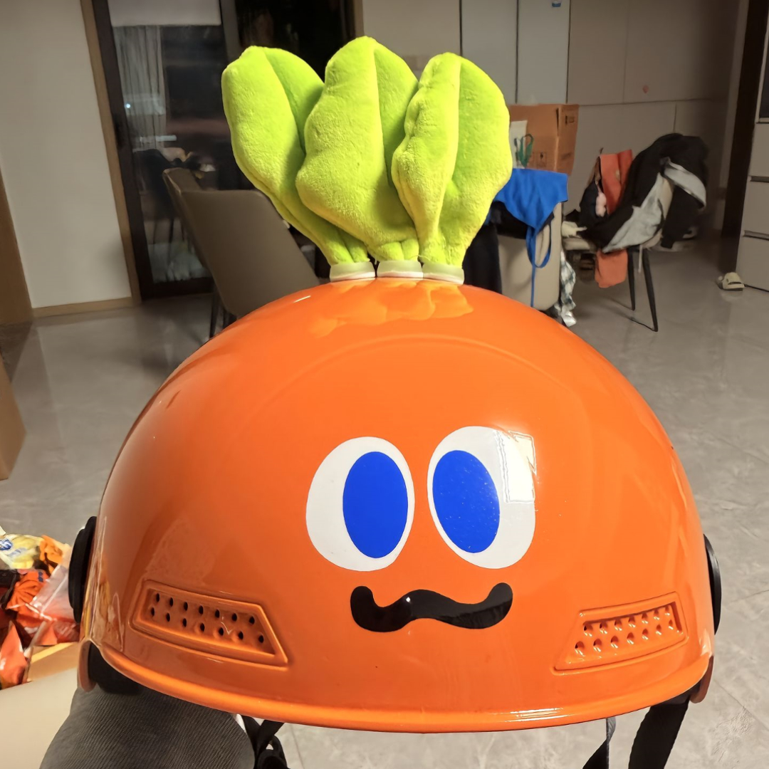 3C卡通萝卜头盔电动车礼物