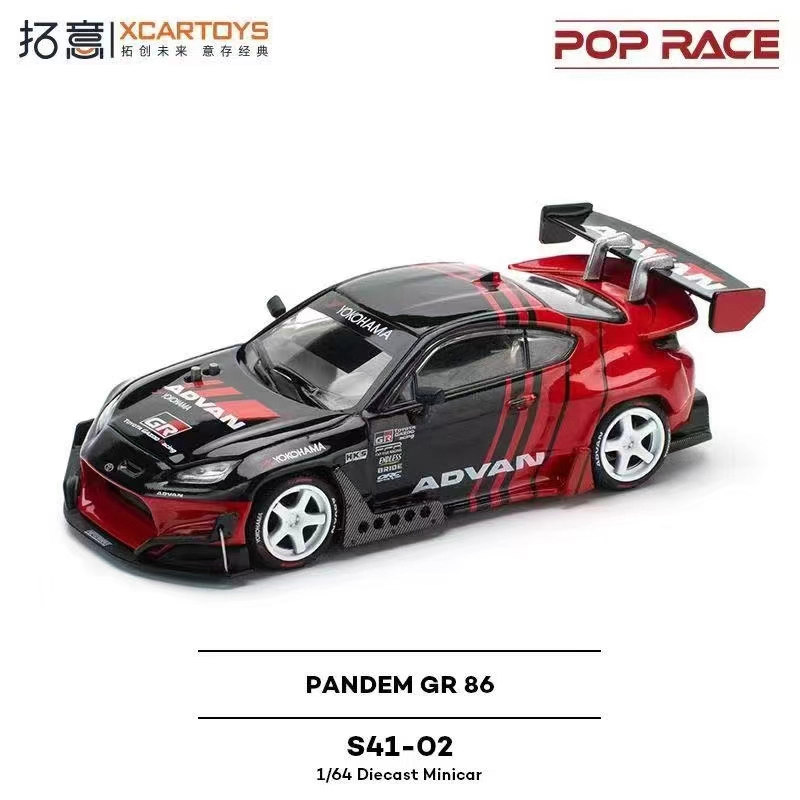 拓意POPRACE 1:64 S41-02 丰田GR 86 火箭兔 ADVAN 合金汽车模型