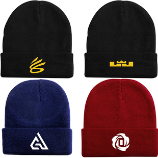 篮球迷周边礼品库里詹姆斯哈登杜兰特球队毛线帽针织秋冬保暖男女