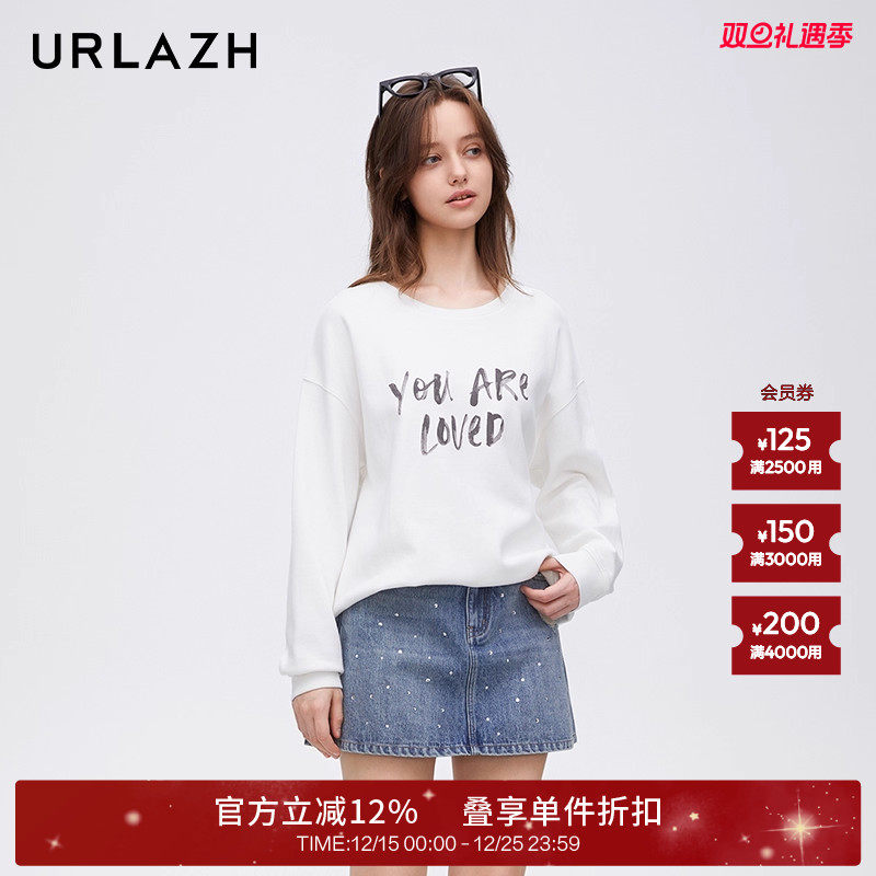 urlazh/有兰简约字母百搭长袖T