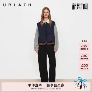 格纹蝴蝶结弯刀裤 拼接腰头休闲裤 新款 URLAZH有兰冬季