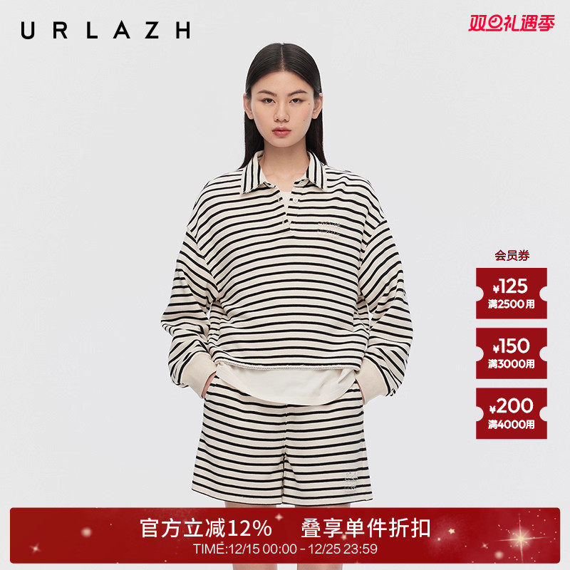 urlazh/有兰复古学院风条纹卫衣