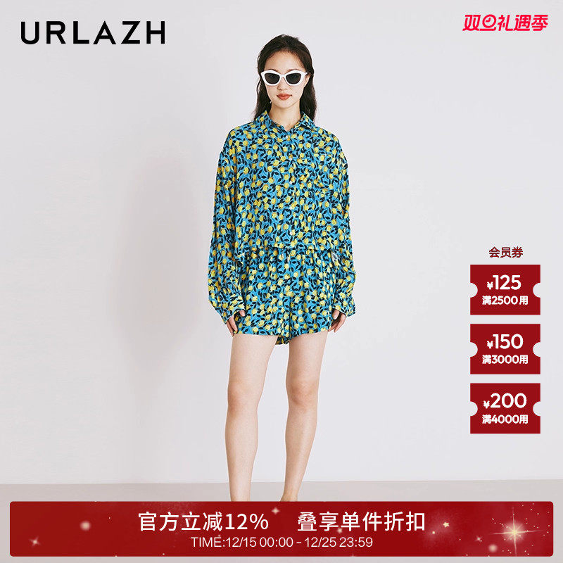 urlazh/有兰VC柠檬印花短裤